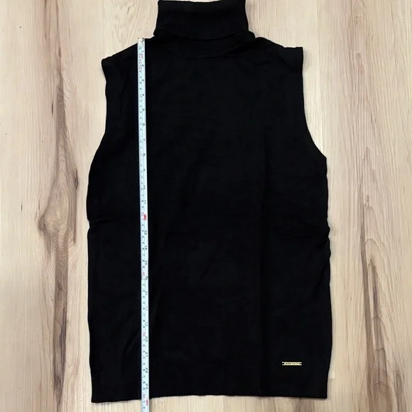Anne Klein Black Knit Sleeveless Turtleneck - Picture 3 of 7